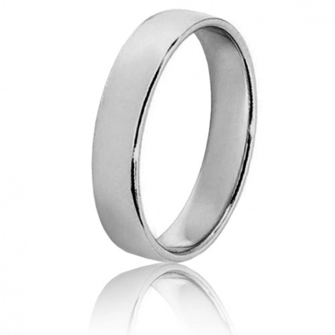 Alliance Fidelis en or blanc large de 4 mm