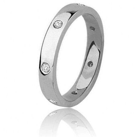 Alliance Fidelis  en or blanc sertie de diamants 0.35ct