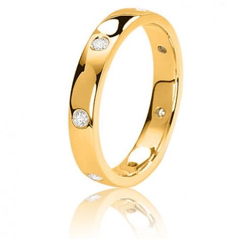 Alliance Fidelis  en or jaune sertie de diamants 0.21 ct