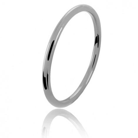 Alliance fil rond en or blanc  large de 1.5mm