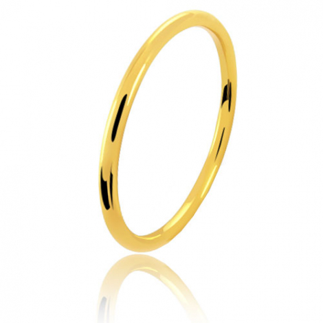 Alliance fil rond en or jaune large de 1 mm