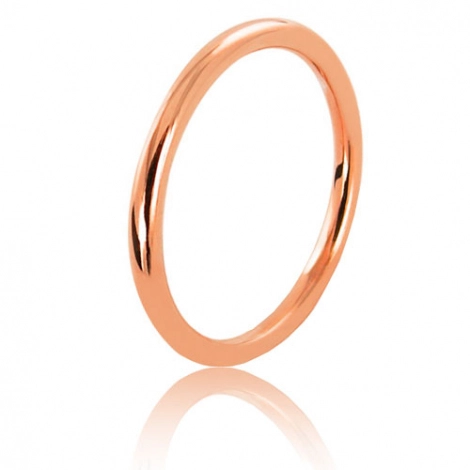 Alliance fil rond en or rose large de 2 mm
