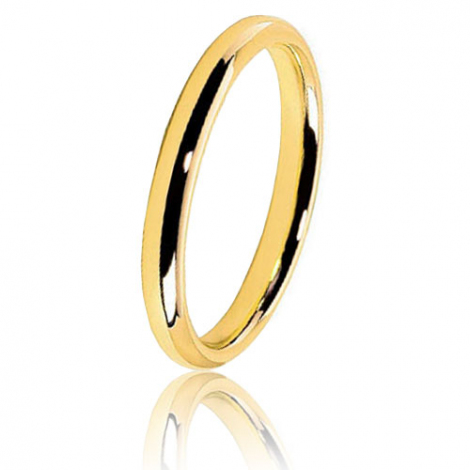 Alliance Jonc Parisien en or jaune large de mm Ponce HAJP25J