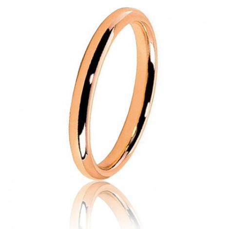 Alliance Jonc Parisien en or rose large de 2 mm
