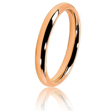 Alliance Jonc Parisien en or rose large de 3 mm