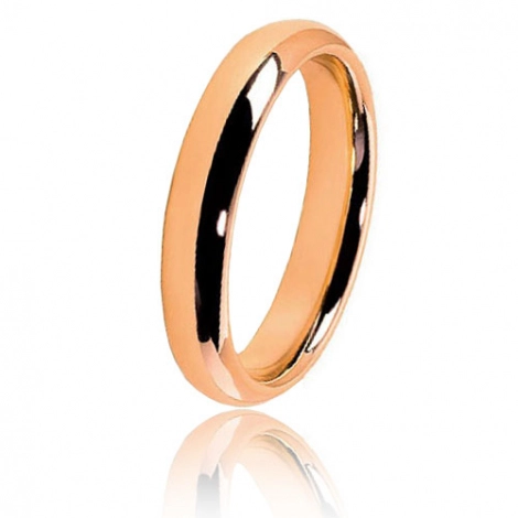 Alliance Jonc Parisien en or rose large de 4 mm