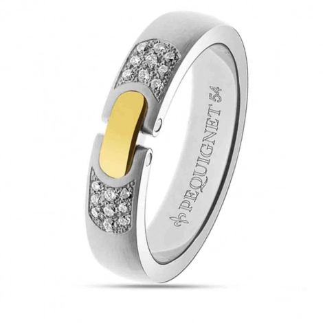 Alliance Pequignet Acier Or & 18 Diamants 4.5 mm
