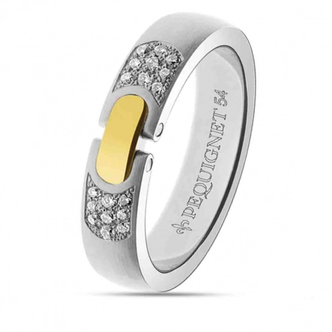 Alliance Pequignet Acier Or & 18 Diamants 6 mm