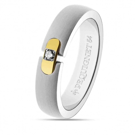 Alliance Pequignet Acier Or & Diamant 4.5 mm