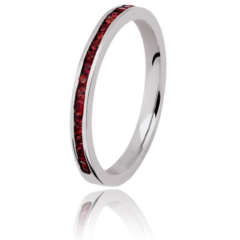 Alliance saphirs rouges sertie rail - 0.25 ct - or blanc