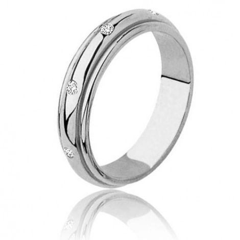 Alliance tournante Dinard sertie de diamants 0.12ct