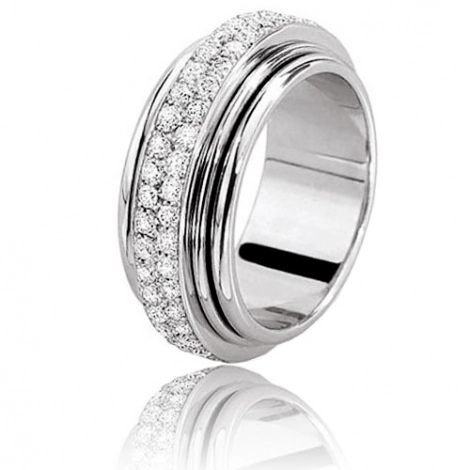 Alliance tournante Hydra 1.20ct en or blanc de 9 mm
