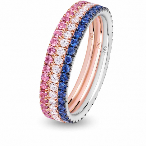 Alliances saphir et diamant verifine