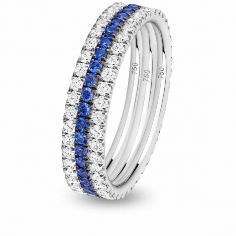 Alliances saphir et diamant verifine