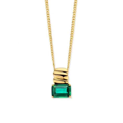 Collier Argent pierre verte - Naiomy