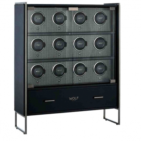 Armoire Remontoir Montre AXIS 12 Piece Watch Winder Cabinet - Gris Noir