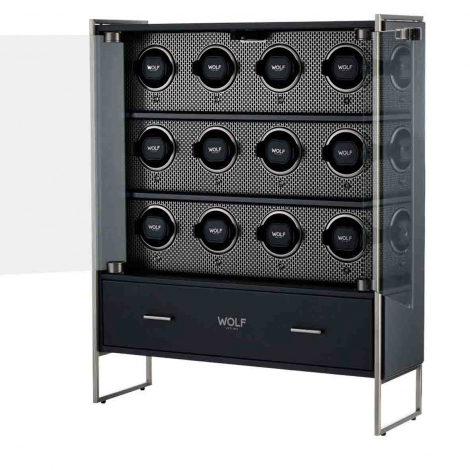 Armoire Remontoir Montre AXIS 12 Piece Watch Winder Cabinet - Gris Noir