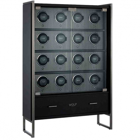 Armoire Remontoir Montre AXIS 16 Piece Watch Winder Cabinet - Gris Noir