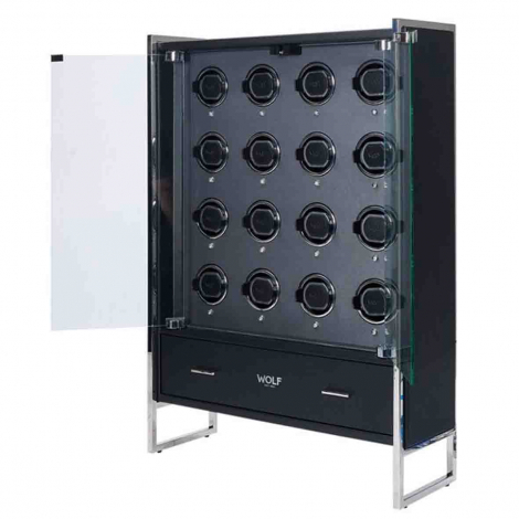 Armoire Remontoir Montre CLASSIC 16 Piece Watch Winder Cabinet- Noir 