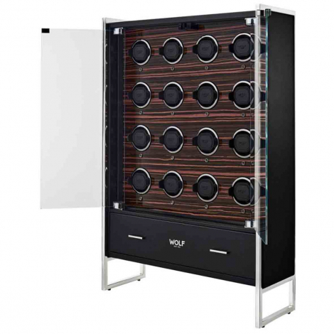 Armoire Remontoir Montre ROADSTER 16 Piece Watch Winder Cabinet - Noir 