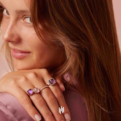 Bague amthyste sur nacre One More - Pantelleria