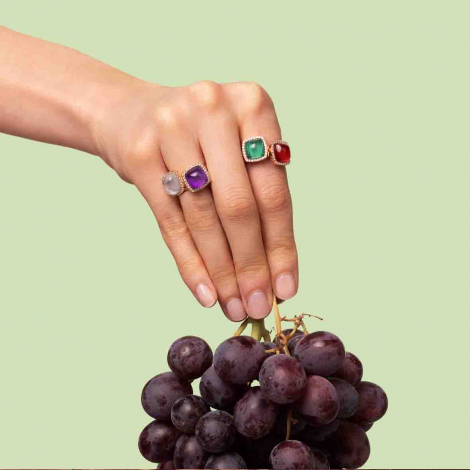 Bague amthyste sur nacre One More - Pantelleria