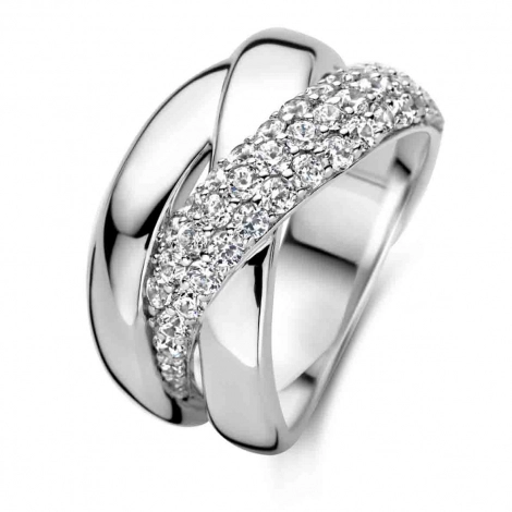 Bague argent avec pavage de zirconium - Naiomy 