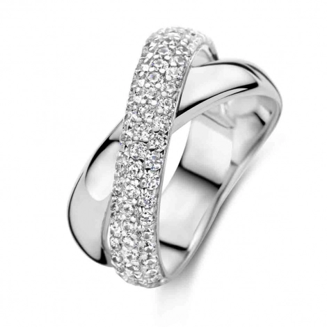 Bague argent pavage de zirconium - Naiomy 