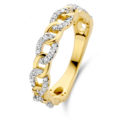 Bague Argent - plaqu or sertie de zirconium - Naiomy
