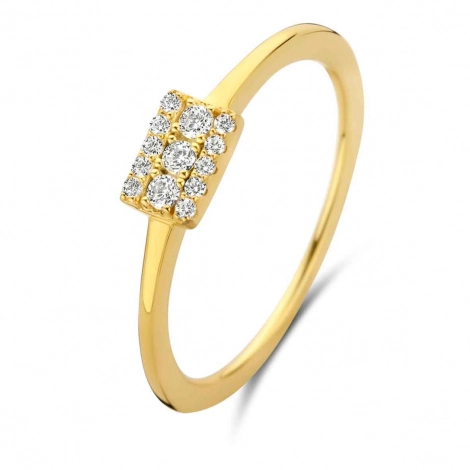Bague Argent plaqu or sertie de zirconium- Naiomy