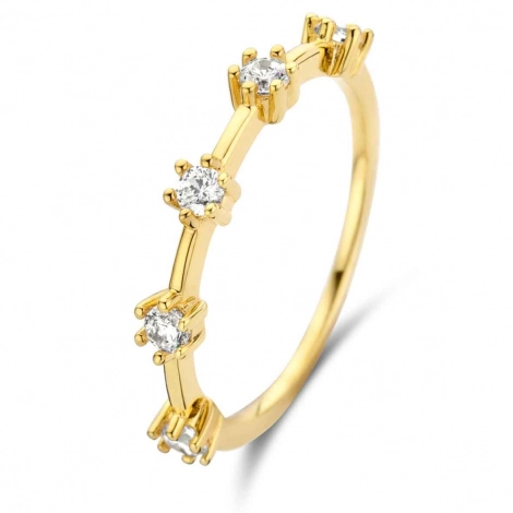 Bague Argent plaqu or sertie de zirconium - Naiomy