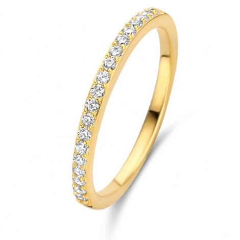 Bague Argent plaqu or sertie de zirconium Naiomy