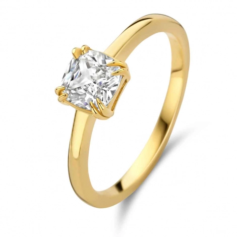 Bague Argent plaqu or sertie de zirconium - Naiomy