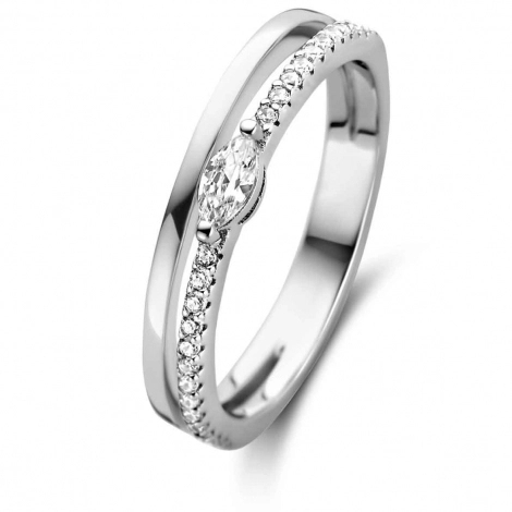 Bague Argent sertie de zirconium - Naiomy