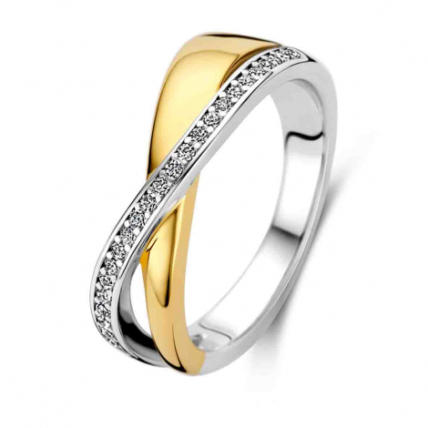 Bague En Argent Massif Sertie De Zirconiums Blancs - Taille 58 Neuve Sans Boîte