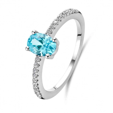 Bague argent bicolore sertie de Zirconium  - Naiomy Silver