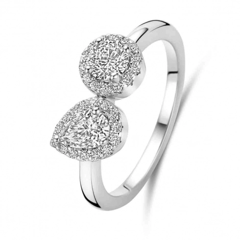 Bague argent sertie de Zirconium  - Naiomy Silver