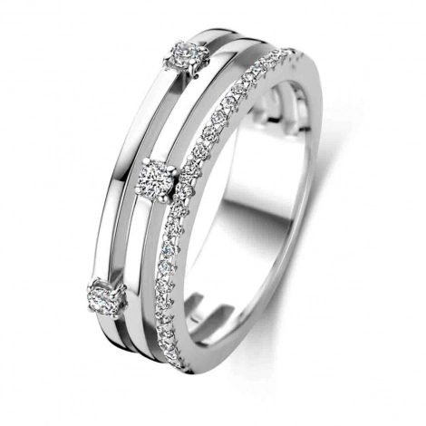 Bague argent sertie de Zirconium  - Naiomy Silver