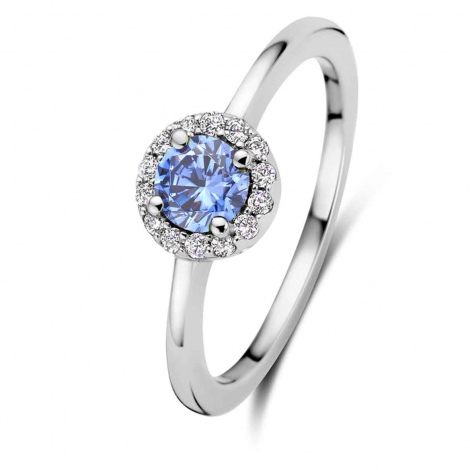 Bague Vintage En Argent Poli Avec Zirconium Bleu main image 0