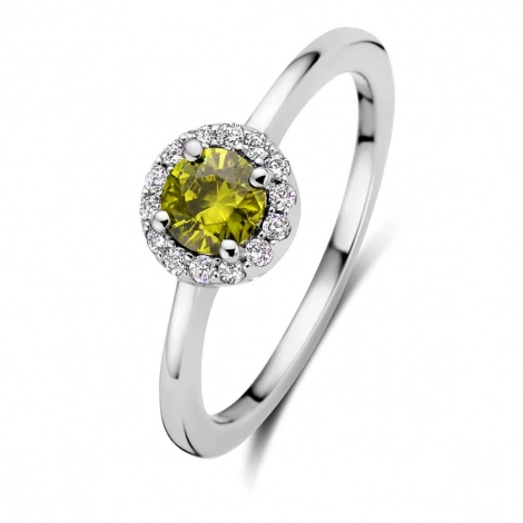 Bague Argent Zirconium vert et blanc - Naiomy Silver