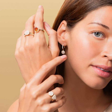 Bague Citrine jaune et diamants - One More