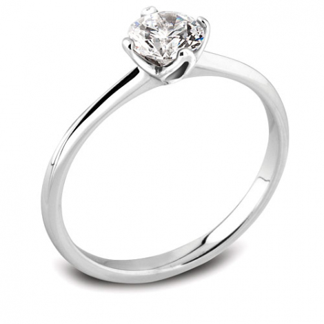 Solitaire bague de fianailles platine