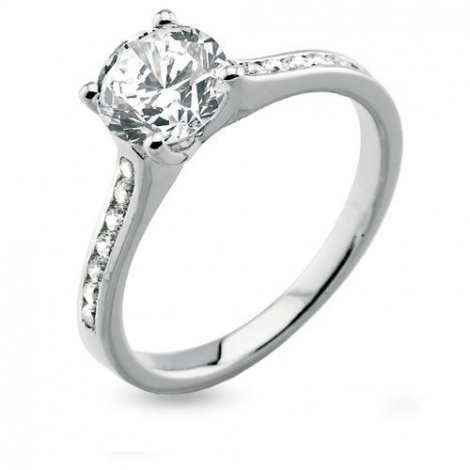 Bague solitaire platine et diamant � combiner
