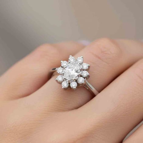 Bague de Fianailles Accompagne - Diamant cre en Laboratoire