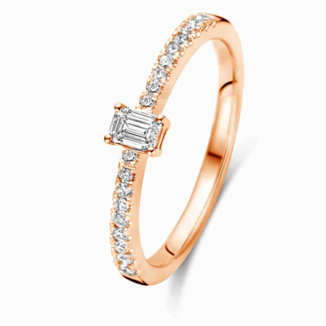 Bague de Fianailles accompagnes -0.30 ct Diamant de Laboratoire