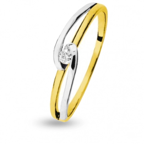 Bague de fianailles deux ors 0,04 carat
