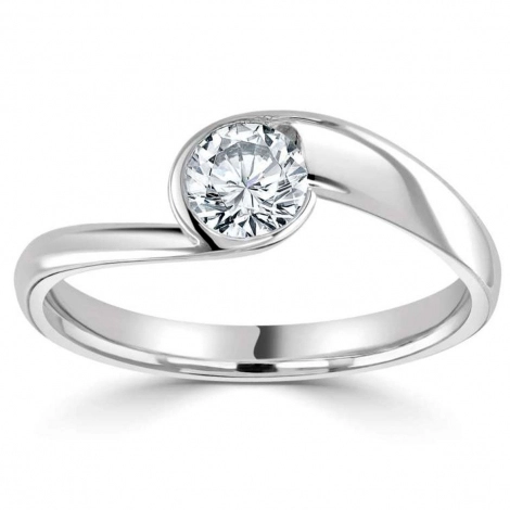 Bague de fianailles - diamant de laboratoire