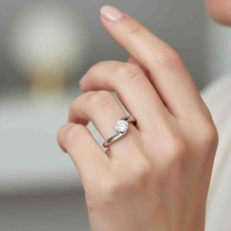 Bague de fian�ailles - diamant de laboratoire