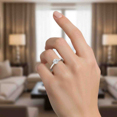 Bague de fian�ailles - diamant de laboratoire