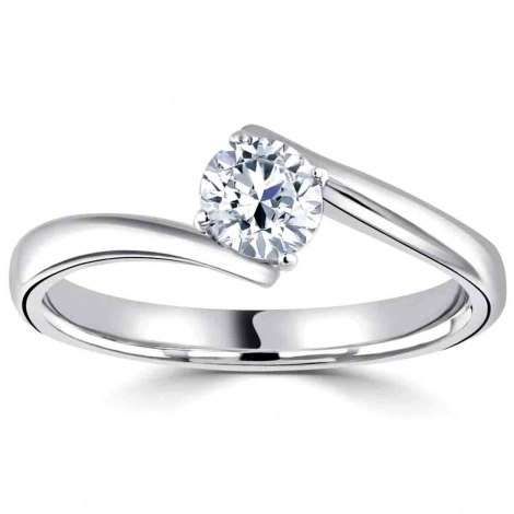Bague de fianailles - diamant de laboratoire